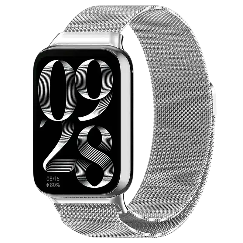 Correa Milanesa Magnética Xiaomi Mi Smart Band 9 Pro / Band 8 Pro / Redmi Watch 4 / Redmi Watch 5 / Redmi Watch 6 / Xiaomi Smart Band 10 Pro Plata