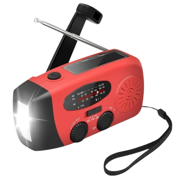 Radio Stonego 2000 mAh Rojo - Radio de Emergencia