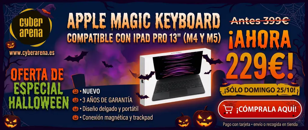 Oferta Halloween: Apple Magic Keyboard compatible con iPad Pro 13 (M4 y M5) a 229 €, solo domingo 25/10