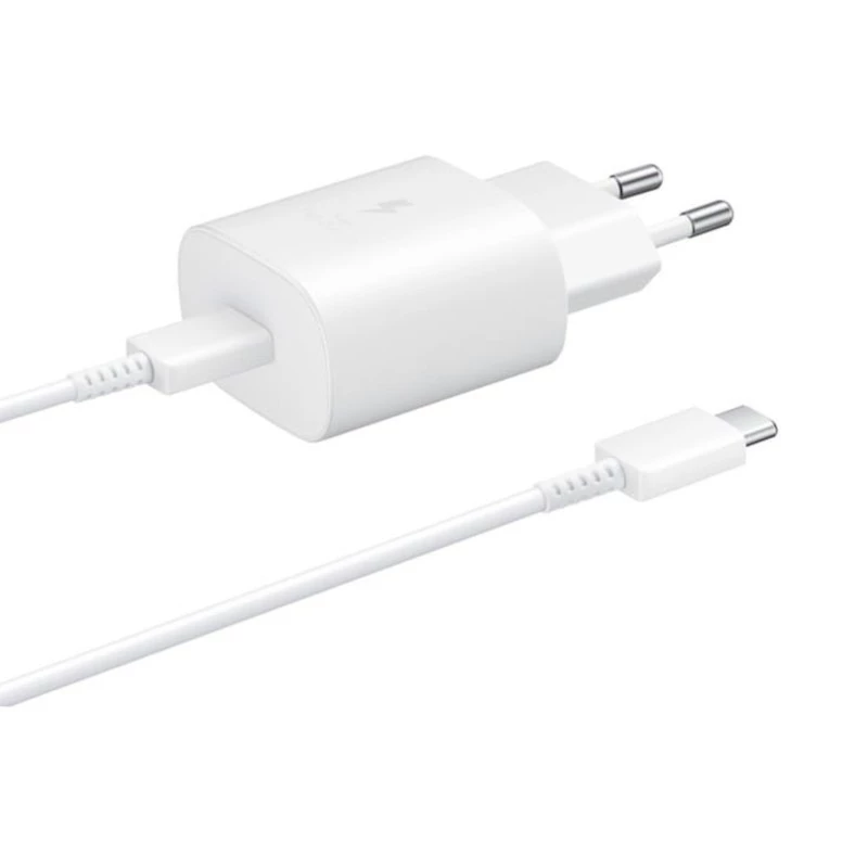 Samsung 25W USB Tipo-C Cable USB Tipo-C Carga Super Rápida Blanco - Cargador de Pared