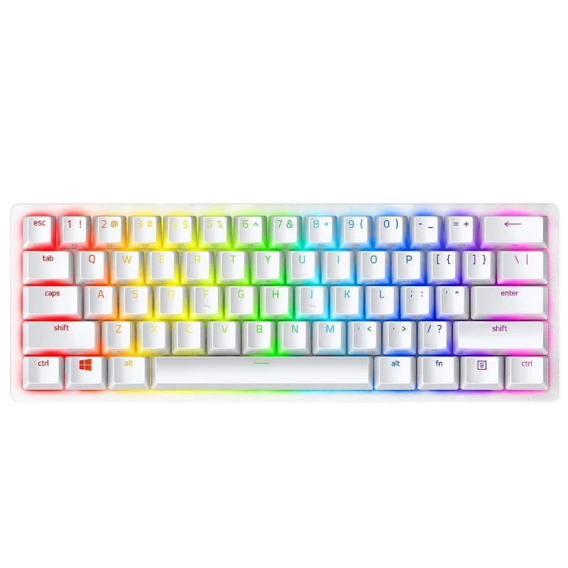 Teclado Mecánico Gaming Razer Huntsman Mini Blanco Clicky Optical Switch Morado